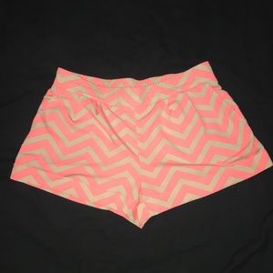 Pink and Tan Chevron Shorts LARGE